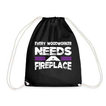 carpenter tshirts gift idea - Drawstring Bag - black - Front