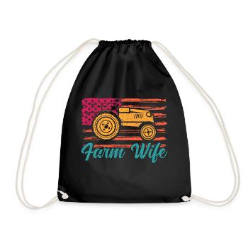 Cadeau d’éleveur de tracteur agricole - Sac de sport léger - noir - Devant