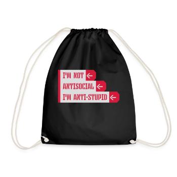pas antisocial anti-stupide - Sac de sport léger - noir - Devant