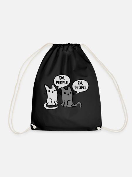 Lustige Katzen ew people - Turnbeutel - Schwarz
