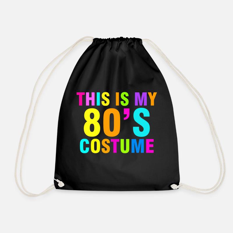 This Is My 80s Costume retro vintage - Drawstring Bag - black
