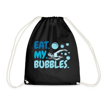 Eat My Bubbles Swimming Team Swimmer Lustig Schwim - Drawstring Bag - black - Front