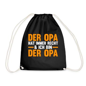 Großvater Großpapa Opi Opa - Turnbeutel - Schwarz - Vorne