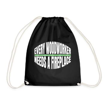 birthday present idea jokes chainsaw grab - Drawstring Bag - black - Front