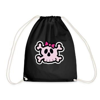 crane fille Skull Halloween - Sac de sport léger - noir - Devant