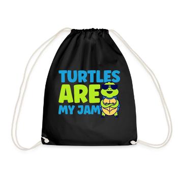 Sea Turtles Sea Turtle Turtle G - Drawstring Bag - black - Front