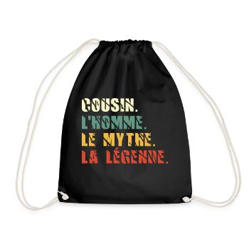 cousin l homme le mythe la légende / humour cousin - Sac de sport léger - noir - Devant