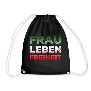 Frau Leben Freiheit Iran - Turnbeutel - Schwarz - Vorne