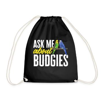 Budgerigar Perruche Oiseau Cadeau pour animaux de compagnie - Sac de sport léger - noir - Devant