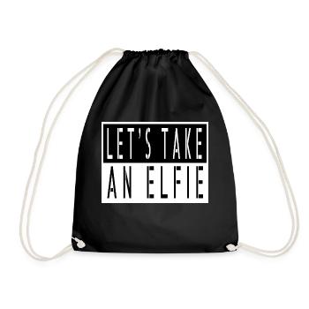 birthday present bodybuilding dinosaur moon - Drawstring Bag - black - Front