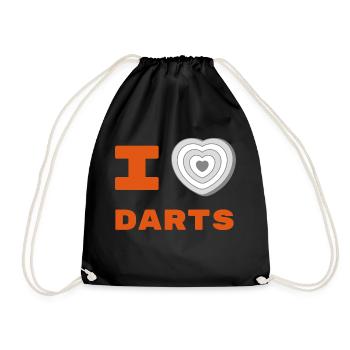 I Love Darts - Turnbeutel - Schwarz - Vorne