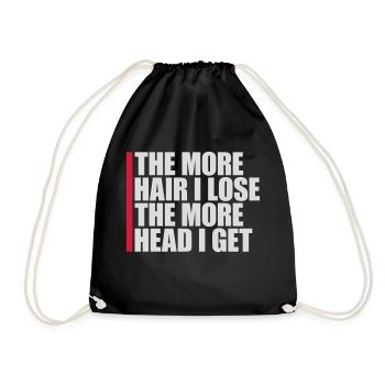 I get more head - Drawstring Bag - black - Front