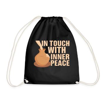 In Touch With Inner Peace Pottery - Drawstring Bag - black - Front
