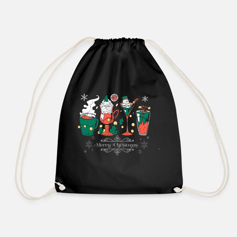 Weihnachten steht vor der Tür Santa Candy Cane Throne T-Shir - Turnbeutel - Schwarz