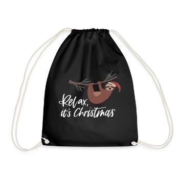Entspannte Weihnachten - Turnbeutel - Schwarz - Vorne