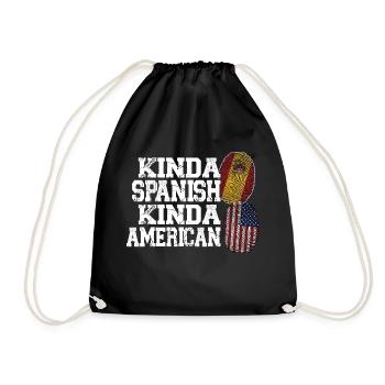 Spanisch Spanien Spanische Wurzeln Geschenk - Turnbeutel - Schwarz - Vorne