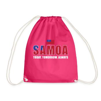 Samoa Today Tomorrow Always Samoa Rugby - Drawstring Bag - fuchsia - Front
