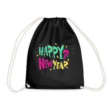 Happy New Year - Turnbeutel - Schwarz - Vorne