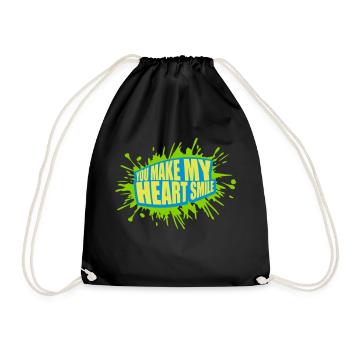 make my heart smile - Turnbeutel - Schwarz - Vorne