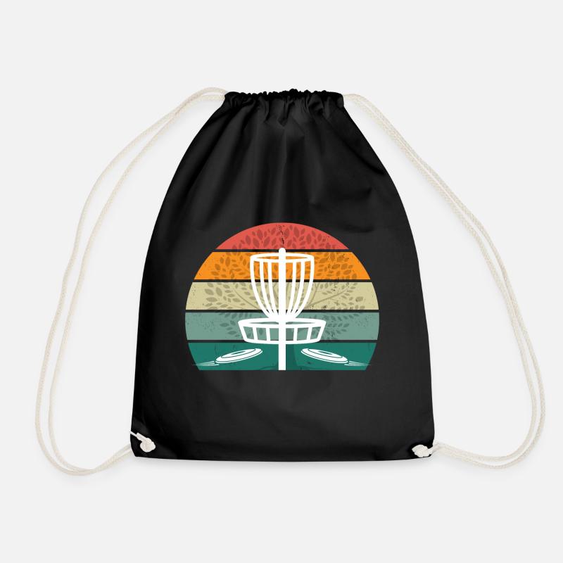 Vintage Disc Golf Sunset Retro - Turnbeutel - Schwarz