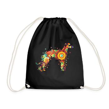 Greyhound Windhund Windspiel Rassehund Hundehalter - Turnbeutel - Schwarz - Vorne