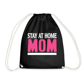 Stay At Home MOM Retro Working MOM T-Shirt - Drawstring Bag - black - Front
