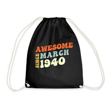 Groovy 83 ans Génial Depuis mars 1940 83ème - Sac de sport léger - noir - Devant