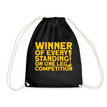 Concours unijambiste Cadeau pour amputés - Sac de sport léger - noir - Devant