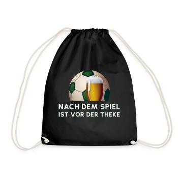 Nach dem Spiel ist vor der Theke - Turnbeutel - Schwarz - Vorne
