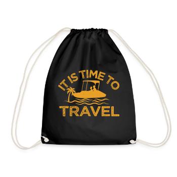 IT IS TIME TO TRAVEL - Drawstring Bag - black - Front