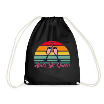 Apres Ski Après Ski Queen Geschenk - Turnbeutel - Schwarz - Vorne