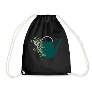 Coccinelle sur arrosoir - motif jardin - Sac de sport léger - noir - Devant