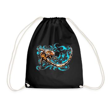 petit triton bleu - Sac de sport léger - noir - Devant