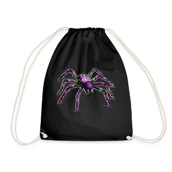 Colorful and threatening-looking large spider - Drawstring Bag - black - Front