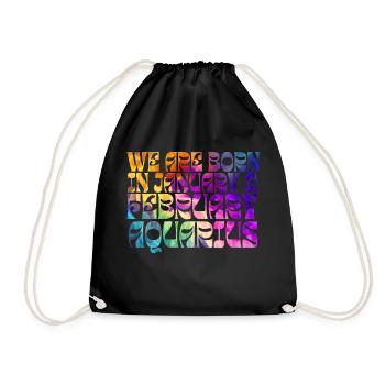 We born in January AQUARIUS | COLOR | ZODIAC - Sac de sport léger - noir - Devant