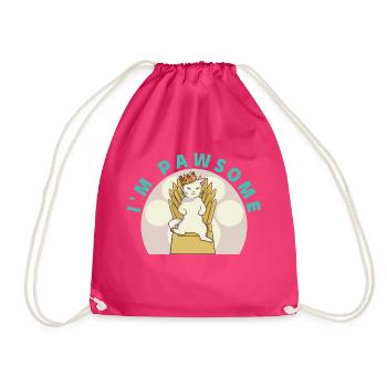 Chat mignon blanc - Sac de sport léger - fuchsia - Devant