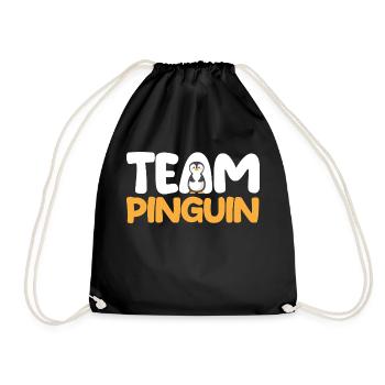 Tiermotiv Team Pinguin - Turnbeutel - Schwarz - Vorne
