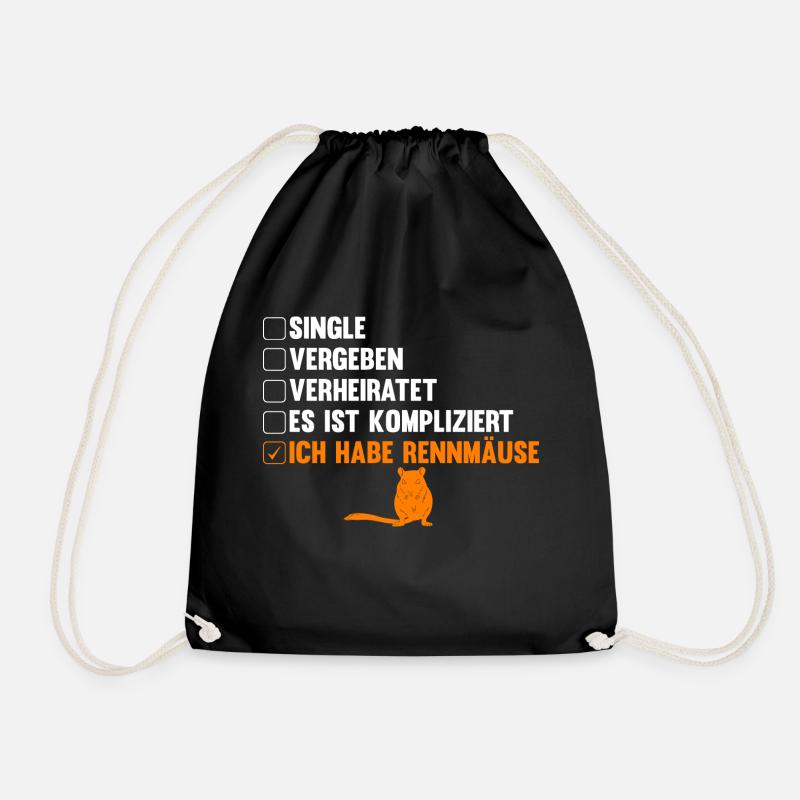 Maus Mäuse Rennmaus - Turnbeutel - Schwarz