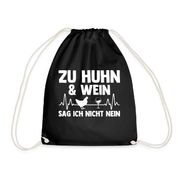 Huhn Landwirt Bauernhof Wein Hühner - Turnbeutel - Schwarz - Vorne