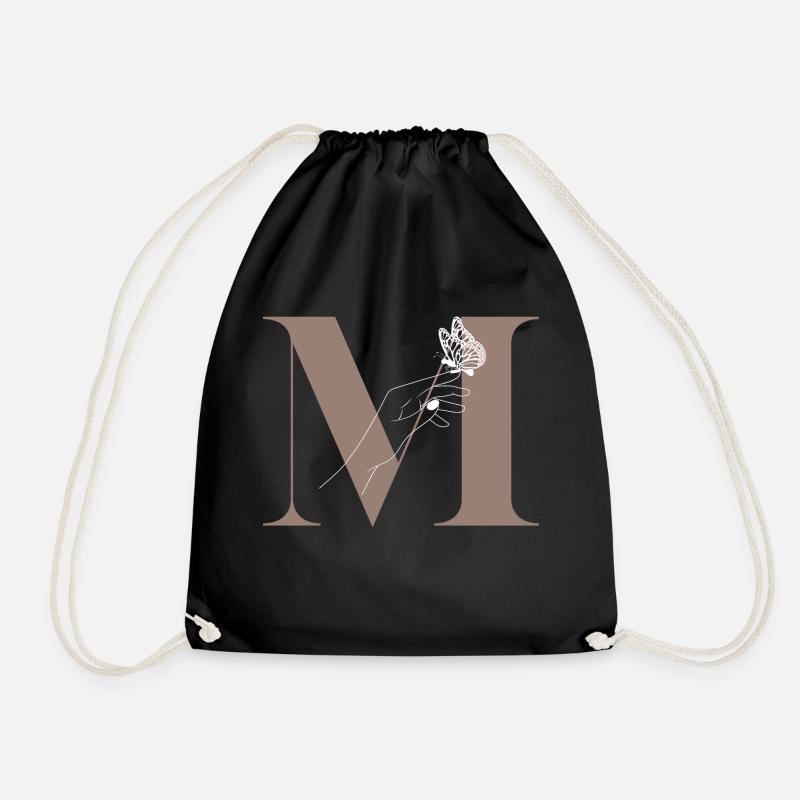 Buchstabe M Magischer Schmetterling - Turnbeutel - Schwarz
