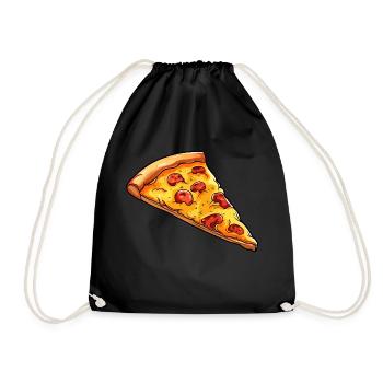 Leckere Pizza Clipart - Turnbeutel - Schwarz - Vorne