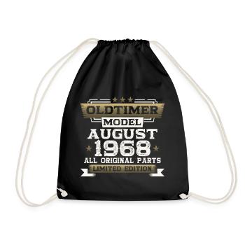 55th Birthday Man Oldtimer August Vintage 1968 - Drawstring Bag - black - Front
