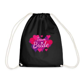 Team Bride Hearts - Drawstring Bag - black - Front