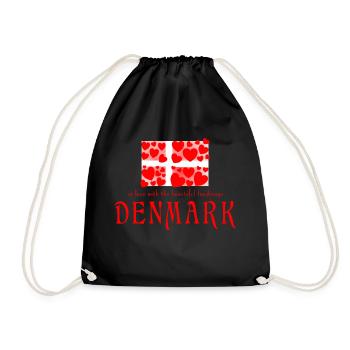 Dänemark Danmark - Turnbeutel - Schwarz - Vorne