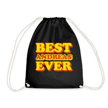 Andrea's First Name Funny Gift - Drawstring Bag - black - Front