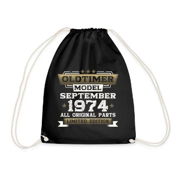 49ème anniversaire voiture classique septembre millésime 1974 - Sac de sport léger - noir - Devant