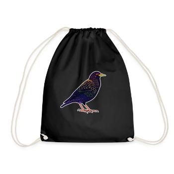 Starling - Subtle Pride Flag Bird - Drawstring Bag - black - Front