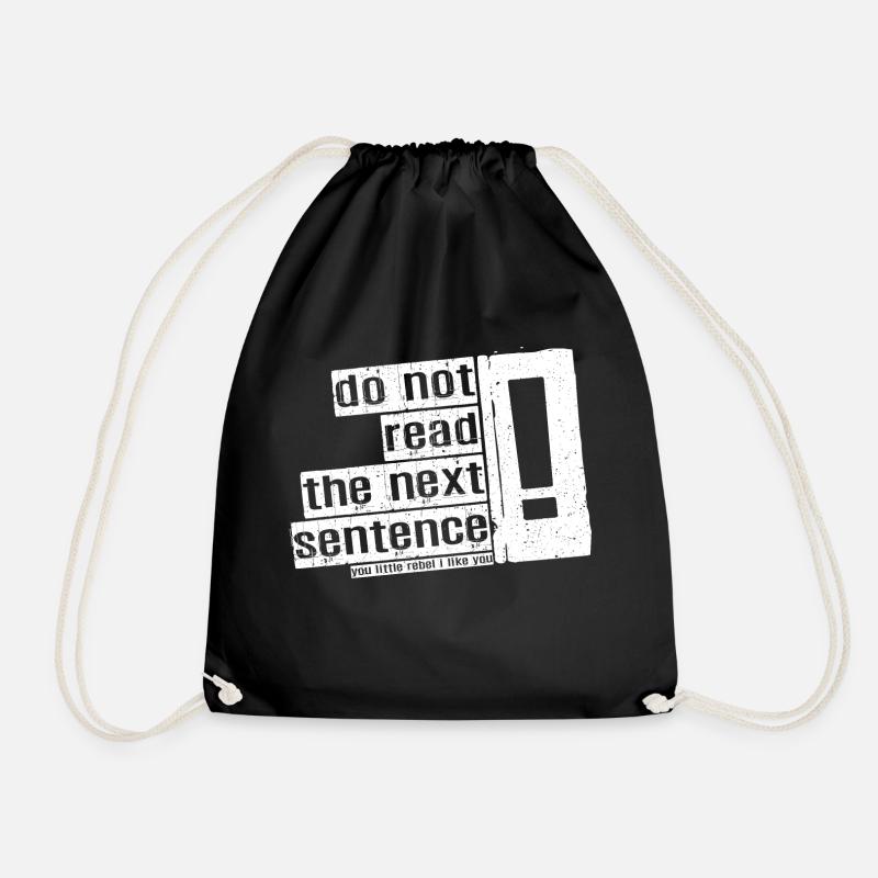 Cooler Spruch: Do Not Read - Lustiges Design - Turnbeutel - Schwarz