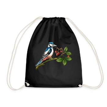Bunter Vogel - Turnbeutel - Schwarz - Vorne