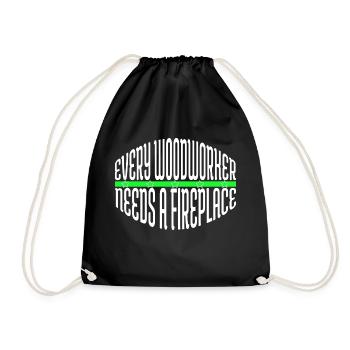 Chop Wood Apprentice Tree Woodcutter Cool Present - Drawstring Bag - black - Front